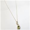 Image 3 : 14K Gold Peridot(0.5ct) Diamond(0.2ct) Necklace (~weight 1.6g), Suggested Retail Value $2500