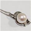 Image 2 : Silver Freshwater Pearl Cubic Zirconia Necklace (~Size 0) (~length 20 inches) (~weight 4.42g), Sugge
