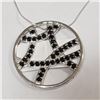 Image 1 : Silver Black Onyx Necklace (~Size 0) (~length 20 inches) (~weight 7.4g), Suggested Retail Value $280