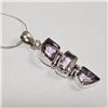 Image 2 : Silver Amethyst Necklace (~Size 0) (~length 20 inches) (~weight 7.91g), Suggested Retail Value $360