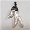 Image 1 : Silver Free Form Freshwater Pearl Pendant (~Size 0) (~length 0 inches), Suggested Retail Value $200