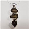 Image 1 : Silver Smokey Quartz Necklace (~Size 0) (~length 20 inches) (~weight 10.08g), Suggested Retail Value