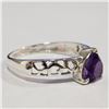 Image 2 : Silver Amethyst Ring (~Size 7)(~length 0 inches), Suggested Retail Value $100