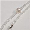 Image 3 : Silver White Quartz Freshwater Pearl Necklace (~Size 0) (~length 16 inches), Suggested Retail Value 