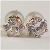 Image 1 : 10K Yellow Gold Cubic Zirconia Earrings (~Size 0) (~length 0 inches), Suggested Retail Value $240
