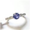 Image 2 : 14K White Gold Tanzanite(0.55ct) Diamond(0.1ct) Ring (~Size 6.5) (~weight 1.77g), Made in Canada, Ap