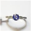 Image 3 : 14K White Gold Tanzanite(0.55ct) Diamond(0.1ct) Ring (~Size 6.5) (~weight 1.77g), Made in Canada, Ap