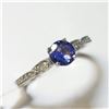Image 4 : 14K White Gold Tanzanite(0.55ct) Diamond(0.1ct) Ring (~Size 6.5) (~weight 1.77g), Made in Canada, Ap