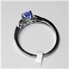 Image 5 : 14K White Gold Tanzanite(0.55ct) Diamond(0.1ct) Ring (~Size 6.5) (~weight 1.77g), Made in Canada, Ap