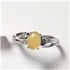 Image 3 : 10K White Gold Opal(0.8ct) Diamond(0.02ct) Ring (~Size 7) (~weight 1.95g), Appraised Retail $1305