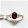 Image 1 : 10K Yellow Gold Garnet 18"(1ct) Diamond(0.2ct) Ring (~Size 7)) (~weight 2.01g), Appraised Retail $15