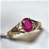 Image 2 : 10K Yellow Gold Ruby(1.05ct) Diamond(0.04ct) Ring (~Size 7)((~weight 1.3g), Made in Canada, Appraise