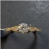 Image 1 : 10K Yellow Gold Moissanite(0.55ct) Diamond(0.14ct) Ring (~Size 6.5) (~weight 1.6g), Made in Canada, 