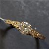 Image 3 : 10K Yellow Gold Moissanite(0.55ct) Diamond(0.14ct) Ring (~Size 6.5) (~weight 1.6g), Made in Canada, 
