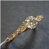 Image 4 : 10K Yellow Gold Moissanite(0.55ct) Diamond(0.14ct) Ring (~Size 6.5) (~weight 1.6g), Made in Canada, 