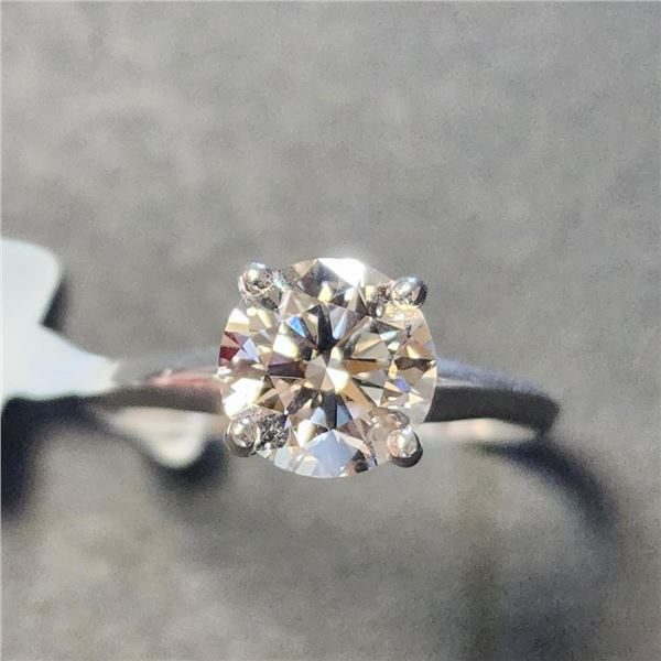 14K White Gold Lab Grown Diamond (1.55Ct,Vs1,F) Ring (~Size 5.5) (~weight 2.03g), Made in Canada, Ap