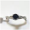 Image 1 : 14K White Gold Black Diamond(0.6ct) Diamond(0.15ct) Ring (~Size 6.5) (~weight 2.13g), Made in Canada