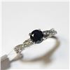 Image 2 : 14K White Gold Black Diamond(0.6ct) Diamond(0.15ct) Ring (~Size 6.5) (~weight 2.13g), Made in Canada