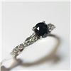 Image 4 : 14K White Gold Black Diamond(0.6ct) Diamond(0.15ct) Ring (~Size 6.5) (~weight 2.13g), Made in Canada