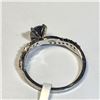 Image 5 : 14K White Gold Black Diamond(0.6ct) Diamond(0.15ct) Ring (~Size 6.5) (~weight 2.13g), Made in Canada