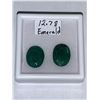 Image 1 : 12.78 CARAT Oval Cut Emeralds - LOT of 2