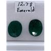 Image 2 : 12.78 CARAT Oval Cut Emeralds - LOT of 2