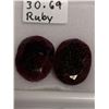 Image 2 : RUBYS - Lot of 2 total of 30.69 Carats Oval Cut Ruby solitaire stones