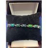 Image 1 : Natural Black Opals 16.60 Carat Multistone .925 Silver Tennis Bracelet  with Appraisal Certificate $