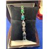 Image 2 : Natural Black Opals 16.60 Carat Multistone .925 Silver Tennis Bracelet  with Appraisal Certificate $