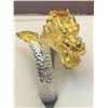 Image 2 : Natural Citrine and .925 Silver 1.56 Carat Sculpted Dragon Ring  with Appraisal Certificate $680.00