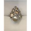 Image 1 : Natural Pearl and Sapphire 9.85 Carat .925 Silver Ladies Ring  with Appraisal Certificate $720.00