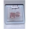 Image 1 : MORANITE - LOT of 2, 10.28 Carat morganite gemstones includes oval and emerald cut solitaires