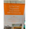 Image 2 : Squared Away 3- Tier Cart Pegboard w/ Accessories