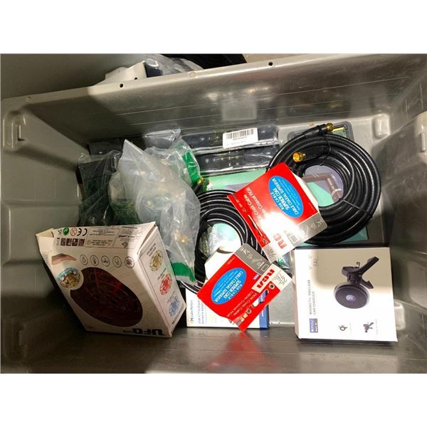 Bin Lot of Assorted Electronics - Bin Included