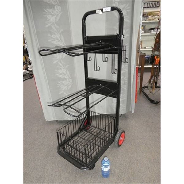 Portable 2 Tier Saddle Rack on wheels