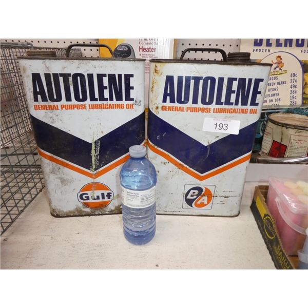 vintage Autolene cans