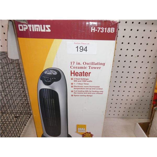 Optimus 17 in oscillating tower heater