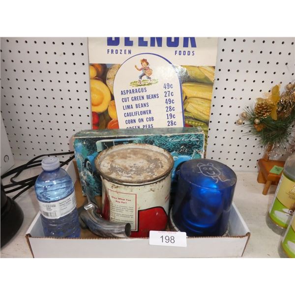 Antique co-op grease can, vintage lube filler,