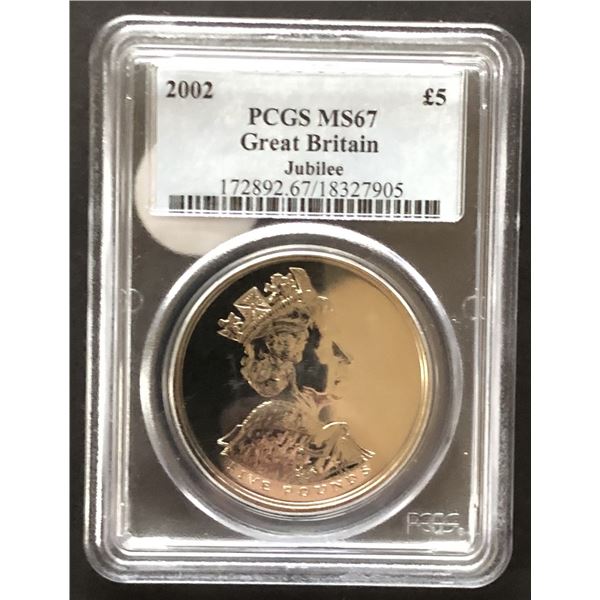 2002 Great Britain Jubliee 5 Pound MS-67