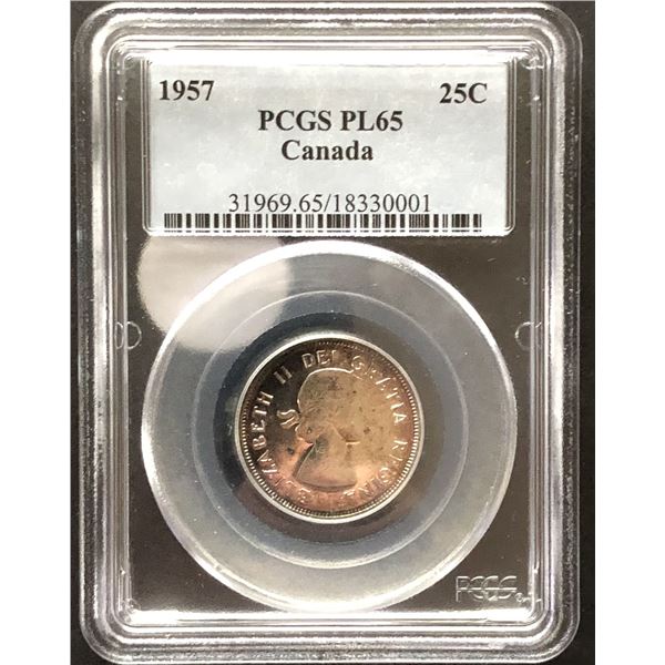 1957 Canada 25 cent PL-65