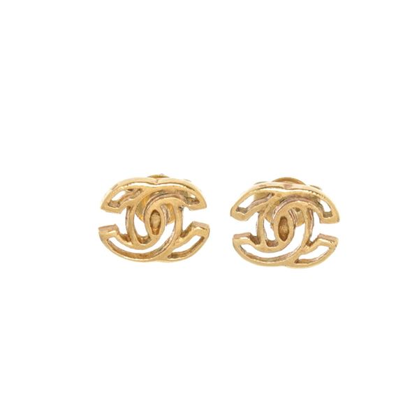 Chanel Gold Small CC Earrings