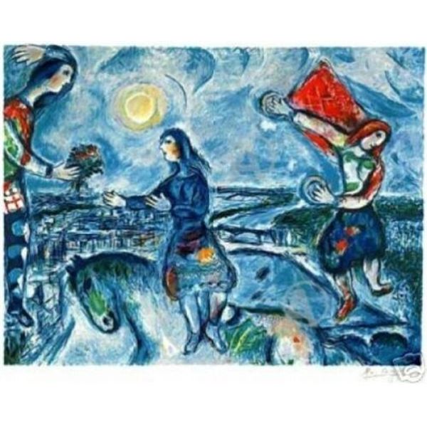 Lovers over Paris by Chagall, Marc