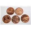 Image 1 : FIVE 1-0Z FINE COPPER ROUNDS