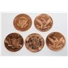 Image 2 : FIVE 1-0Z FINE COPPER ROUNDS