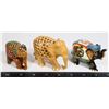 Image 1 : THREE CARVED PAINTED WOOD ELEPHANTS