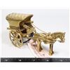 Image 1 : BRASS DECORATIVE HORSE AND CARRIAGE (WITH DRIVER)