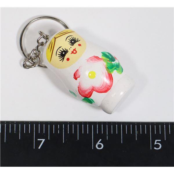 NEW NESTING DOLL THEME KEY CHAIN. SOLID PIECE. DO