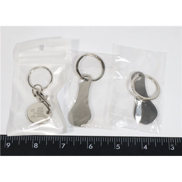 LOT OF 3 NEW QUARTER CART KEY CHAINS