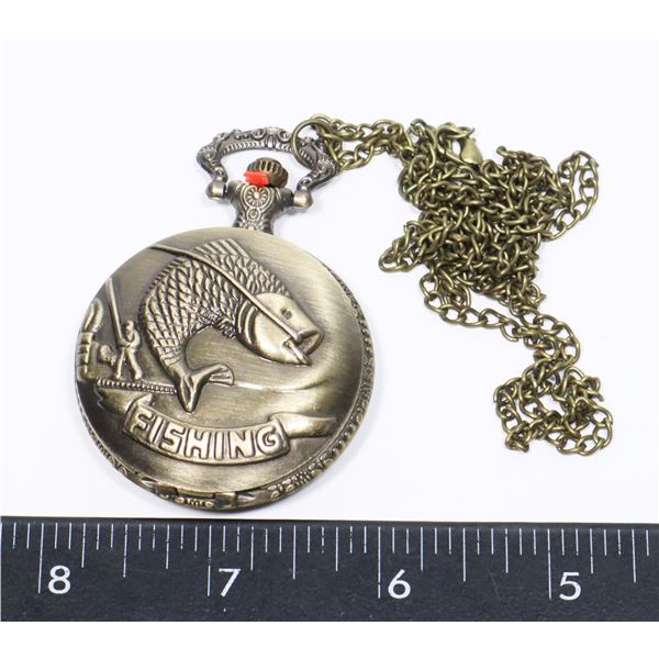 NEW FISHING DESIGN POCKET WATCH WITH CHAIN