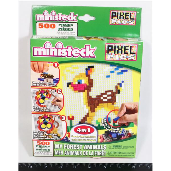 NEW 500PC MY FOREST ANIMALS PIXEL PICS 4-IN-1